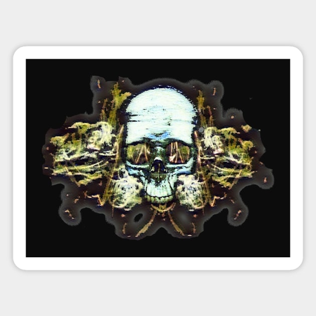 Skull surrounded by golden fog Magnet by JBdesignLV